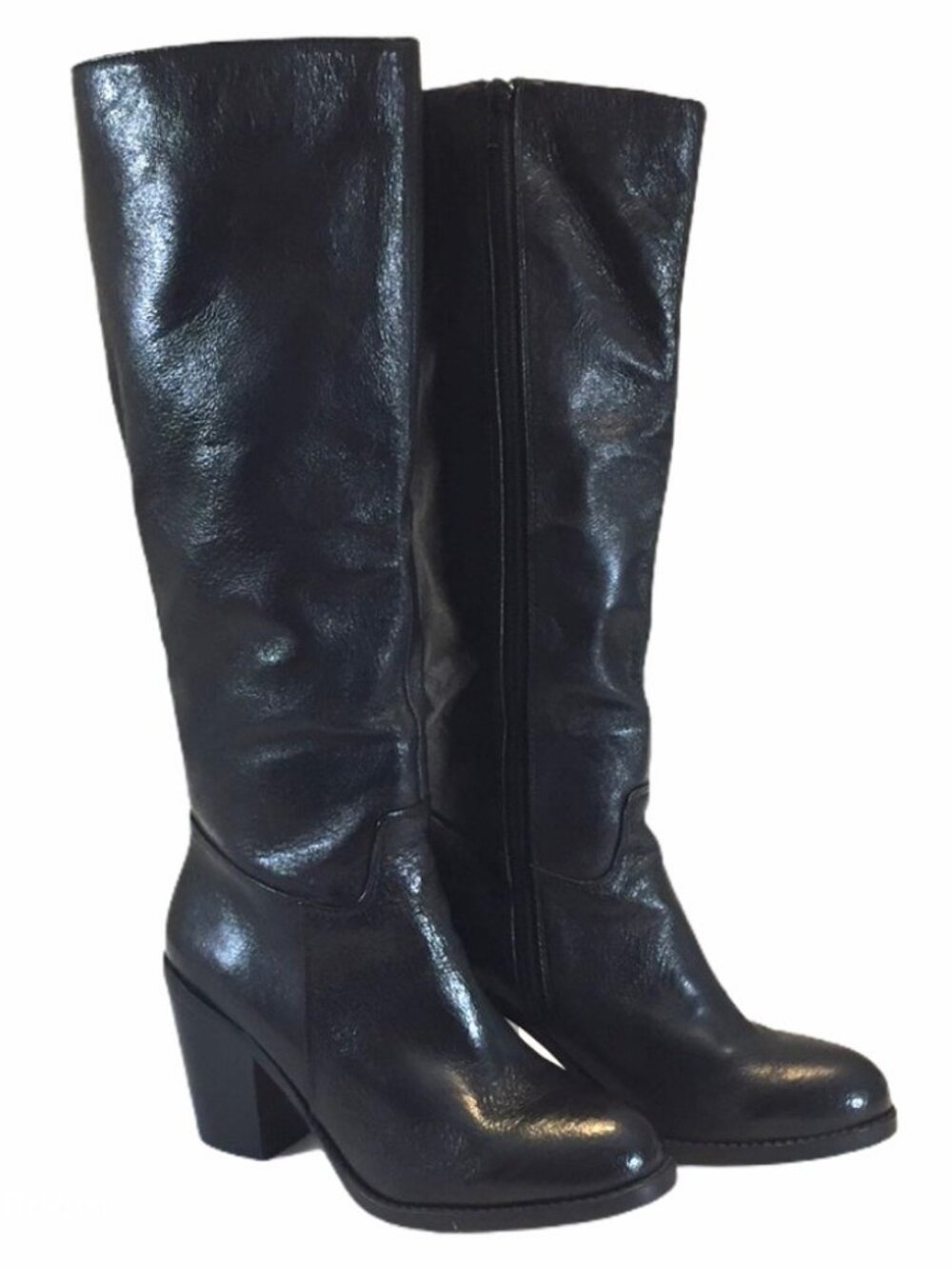 Nine West Brynn Leather Distressed Heeled Knee High Boots Size 7